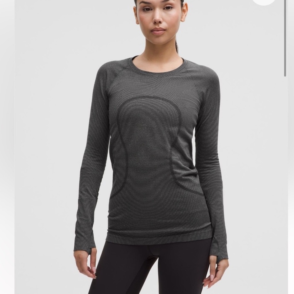 Lululemon Gray Long Sleeve swiftly Top size 6